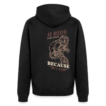 Je fais du BMX parce que je peux - Veste à capuche bio Premium Unisexe - noir - Dos - Nico (187cm)