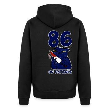 86 Sur la patience 4 - Veste à capuche bio Premium Unisexe - noir - Dos - Nico (187cm)
