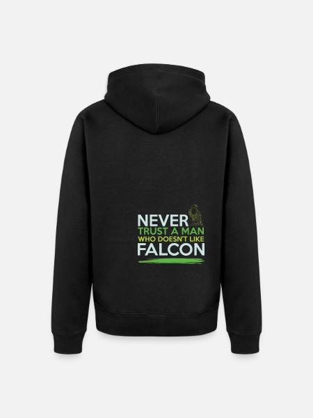 Falconry Cool Saying - Unisex Premium Organic Zip Hoodie - black