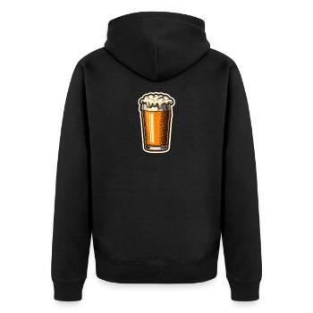 Bierglas Vintage Illustration - Unisex Premium Bio Zip Hoodie - Schwarz - Hinten - Nico (187cm)