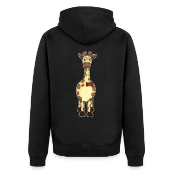 gfk Giraffe Herz Kinder Zoo Safari Geschenk - Unisex Premium Bio Zip Hoodie - Schwarz - Hinten - Nico (187cm)
