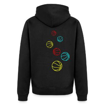 Basketball - Unisex Premium Organic Zip Hoodie - black - Back - Nico (187cm)