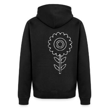Dessin de fleur Nature croquis blanc - Veste à capuche bio Premium Unisexe - noir - Dos - Nico (187cm)