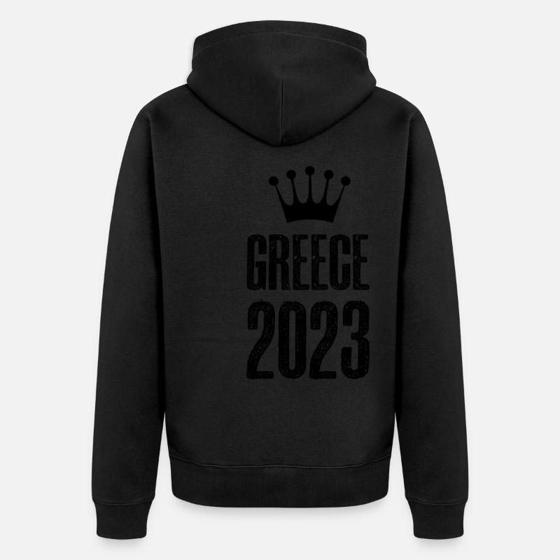 Greece 2023 Krone - Unisex Premium Bio Zip Hoodie - Schwarz
