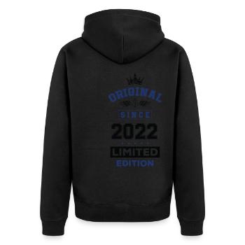 Anniversaire édition limitée 2022 - Veste à capuche bio Premium Unisexe - noir - Dos - Nico (187cm)