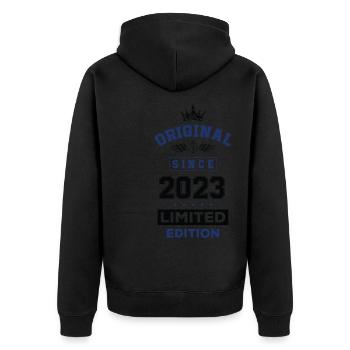 2023 limited edition birthday - Unisex Premium Organic Zip Hoodie - black - Back - Nico (187cm)