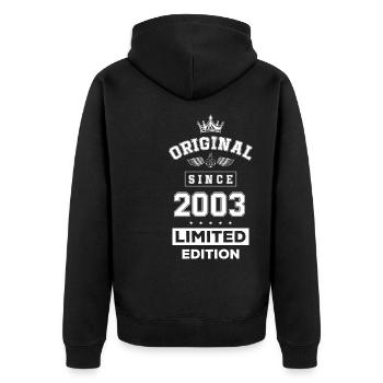 2003 limited edition birthday - Unisex Premium Organic Zip Hoodie - black - Back - Nico (187cm)