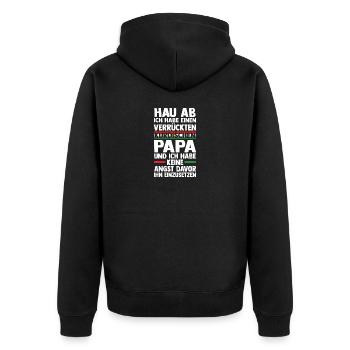 Kurds Dad Father Kurdistan - Unisex Premium Organic Zip Hoodie - black - Back - Nico (187cm)