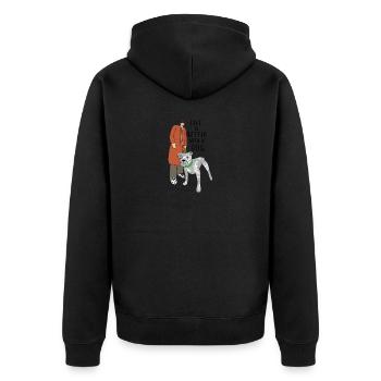 Hund - Unisex Premium Bio Zip Hoodie - Schwarz - Hinten - Nico (187cm)