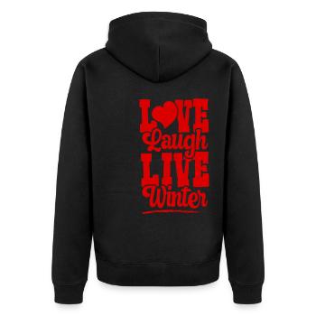 Love Live Winter - Veste à capuche bio Premium Unisexe - noir - Dos - Nico (187cm)