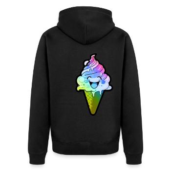 Ice Cream Comic Colorful - Unisex Premium Organic Zip Hoodie - black - Back - Nico (187cm)