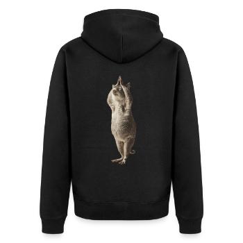 Chinchilla - Unisex Premium Bio Zip Hoodie - Schwarz - Hinten - Nico (187cm)