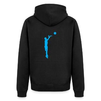Basketballspieler - Unisex Premium Bio Zip Hoodie - Schwarz - Hinten - Nico (187cm)