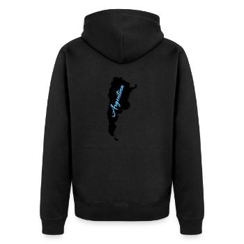 argentinien - Unisex Premium Bio Zip Hoodie - Schwarz - Hinten - Nico (187cm)