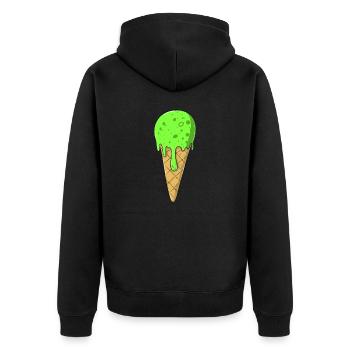 Crème glacée | Glace verte Crème glacée | Glaces - Veste à capuche bio Premium Unisexe - noir - Dos - Nico (187cm)