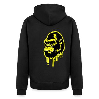 Tête de symbole de gorille - Veste à capuche bio Premium Unisexe - noir - Dos - Nico (187cm)