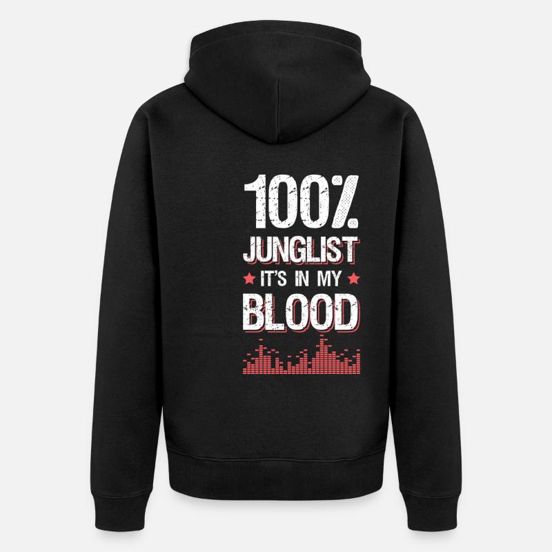 100% Junglist - Veste à capuche bio Premium Unisexe - noir