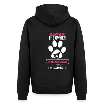 Bouledogue américain Amerikanische Bulldogge - Veste à capuche bio Premium Unisexe - noir - Dos - Nico (187cm)