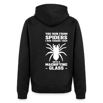 Insekten - Unisex Premium Bio Zip Hoodie - Schwarz - Hinten - Nico (187cm)