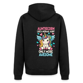 Tante, Tante, Licorne - Veste à capuche bio Premium Unisexe - noir - Dos - Nico (187cm)