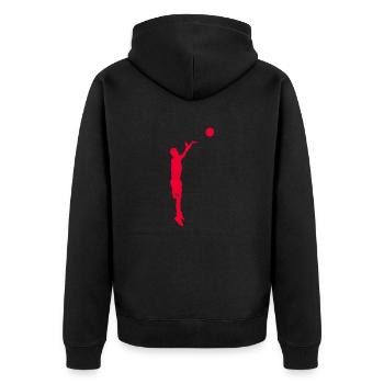 Basketballspieler - Unisex Premium Bio Zip Hoodie - Schwarz - Hinten - Nico (187cm)