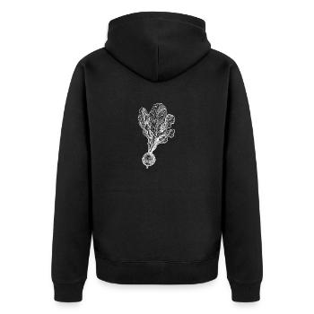 Croquis de radis - Veste à capuche bio Premium Unisexe - noir - Dos - Nico (187cm)