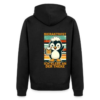 L’activiste de la bière pour laquelle je suis collé au bar - Veste à capuche bio Premium Unisexe - noir - Dos - Nico (187cm)