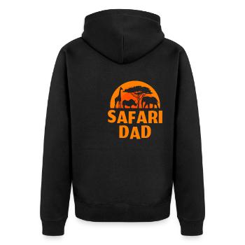 Safari Dad - Unisex Premium Organic Zip Hoodie - black - Back - Nico (187cm)