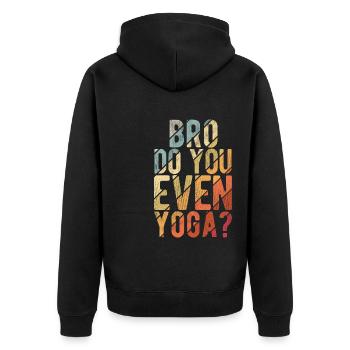 Yogalehrer Spruch Für Yogi Yoga - Unisex Premium Bio Zip Hoodie - Schwarz - Hinten - Nico (187cm)