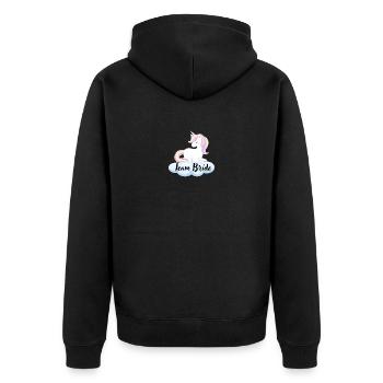 Team Bride - Unisex Premium Organic Zip Hoodie - black - Back - Nico (187cm)
