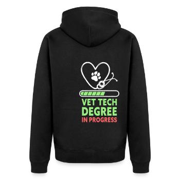 Vet Tech Degree In Progress Funny Veterinary - Unisex Premium Bio Zip Hoodie - Schwarz - Hinten - Nico (187cm)