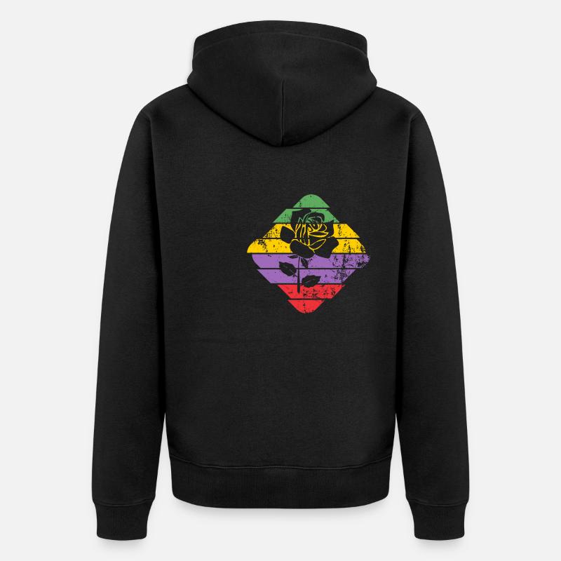 Rose - Unisex Premium Bio Zip Hoodie - Schwarz