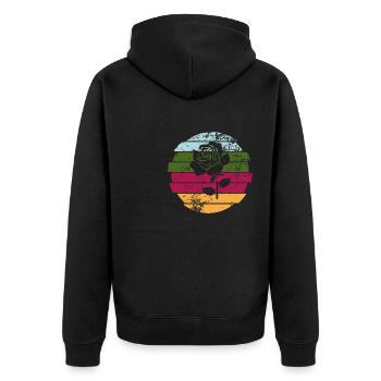 Rose - Unisex Premium Bio Zip Hoodie - Schwarz - Hinten - Nico (187cm)