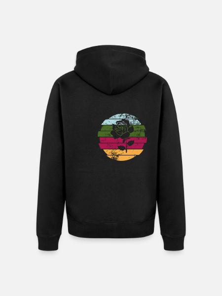 Rose - Unisex Premium Bio Zip Hoodie - Schwarz
