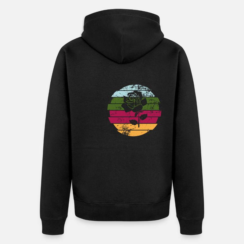 Rose - Unisex Premium Bio Zip Hoodie - Schwarz