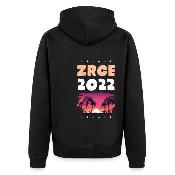 Zrce 2022 - Unisex Premium Bio Zip Hoodie - Schwarz - Hinten - Nico (187cm)