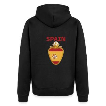 Spanien Fußball 2022 Fan des spanischen Fußballs - Unisex Premium Bio Zip Hoodie - Schwarz - Hinten - Nico (187cm)