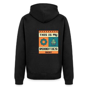 Robotics Engineer Mechanics Electro Student - Unisex Premium Organic Zip Hoodie - black - Back - Nico (187cm)