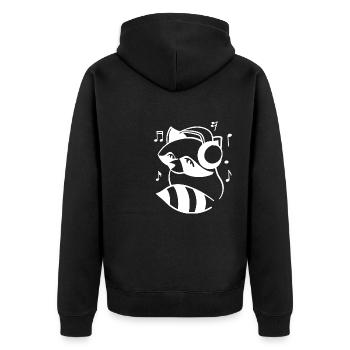 Raccoon Music Funny Musician Clef Music Notes - Veste à capuche bio Premium Unisexe - noir - Dos - Nico (187cm)