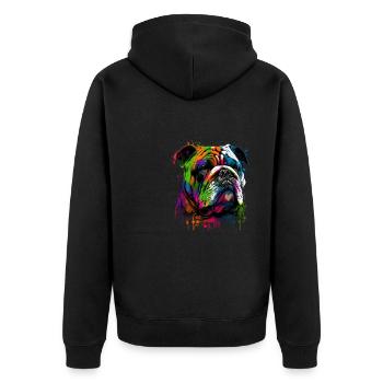 Bouledogue anglais Pop Art I Dog Lover I Splash Art - Veste à capuche bio Premium Unisexe - noir - Dos - Nico (187cm)