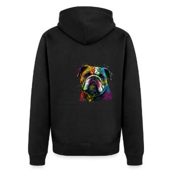 Bouledogue anglais Pop Art I Dog Lover I Splash Art - Veste à capuche bio Premium Unisexe - noir - Dos - Nico (187cm)