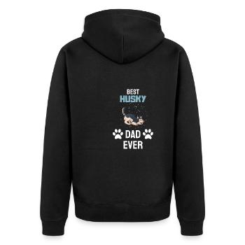 Husky Papa - Veste à capuche bio Premium Unisexe - noir - Dos - Nico (187cm)