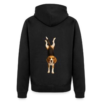 Beagle - Unisex Premium Bio Zip Hoodie - Schwarz - Hinten - Nico (187cm)