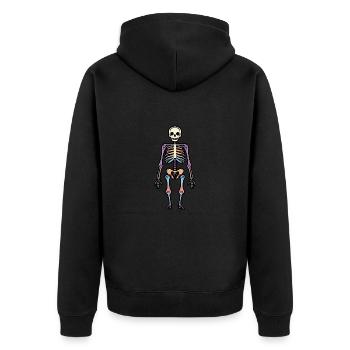 Squelette Drôle Halloween Drôle - Veste à capuche bio Premium Unisexe - noir - Dos - Nico (187cm)