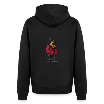 Berger allemand Drôle d’hiver - Veste à capuche bio Premium Unisexe - noir - Dos - Nico (187cm)