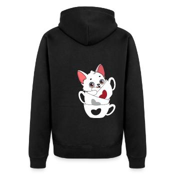 Renard arctique mignon - Veste à capuche bio Premium Unisexe - noir - Dos - Nico (187cm)