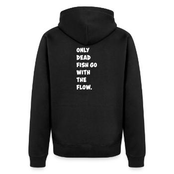 Lustig Lustiger Spruch Funny Geschenk Lustige - Unisex Premium Bio Zip Hoodie - Schwarz - Hinten - Nico (187cm)
