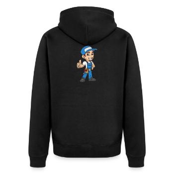 Retro Vintage Grunge Style Electrician - Unisex Premium Organic Zip Hoodie - black - Back - Nico (187cm)
