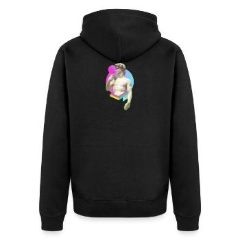 Michelangelo David Statue Modern Urban Geschenk - Unisex Premium Bio Zip Hoodie - Schwarz - Hinten - Nico (187cm)
