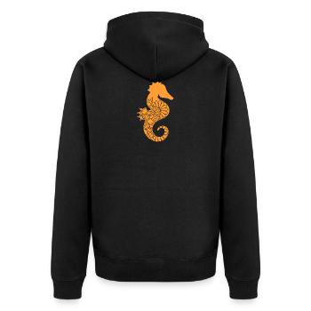 Hippocampe mandala cadeau hippocampe lac mer oz - Veste à capuche bio Premium Unisexe - noir - Dos - Nico (187cm)